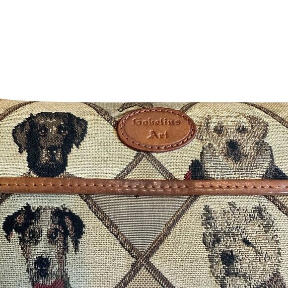 Goblelins Art Vintage Dog Wallet Diamond Leather Checkbook Size Large Many Slots - Picture 2 of 9